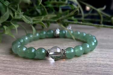 Bracelet Aventurine et Cristal 8 mm