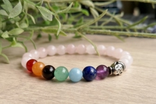 Bracelet 7 chakras et Quartz Rose